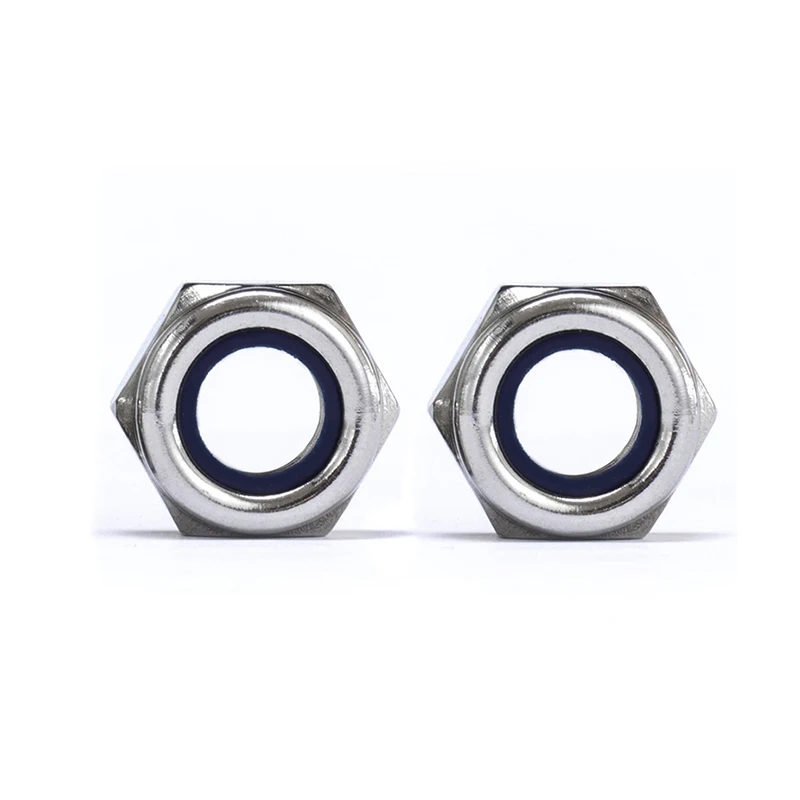 Hex Lock Nuts Stainless Steel Six Angle M5 M12 M4 1/4 Inch Customized Hexagonal Locknuts