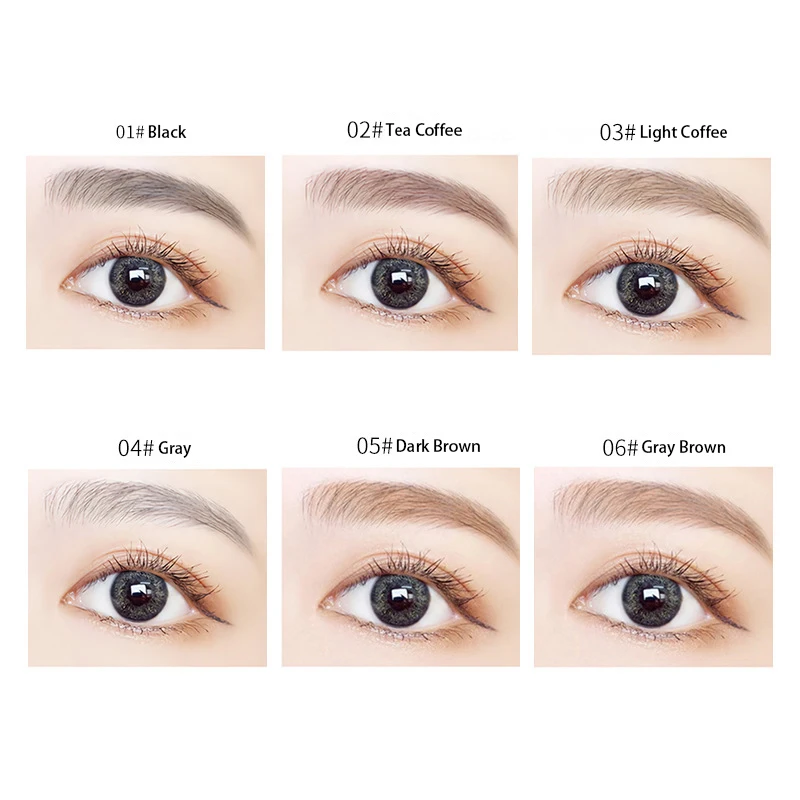 Custom Logo Slim Waterproof Double Head Eyebrow Pencils Private Label Matte Black Eyebrow Pencil with Spoolie