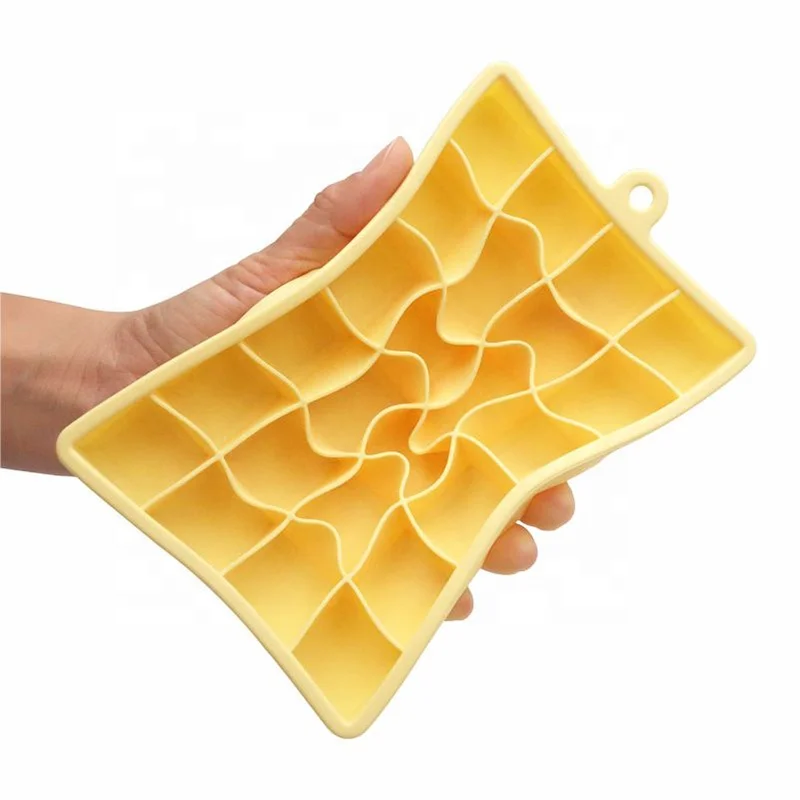 Food Grade Silicone Square Ice Mold Maker for Freezer Easy Release Silicone 24 Holes Ice Cube Tray