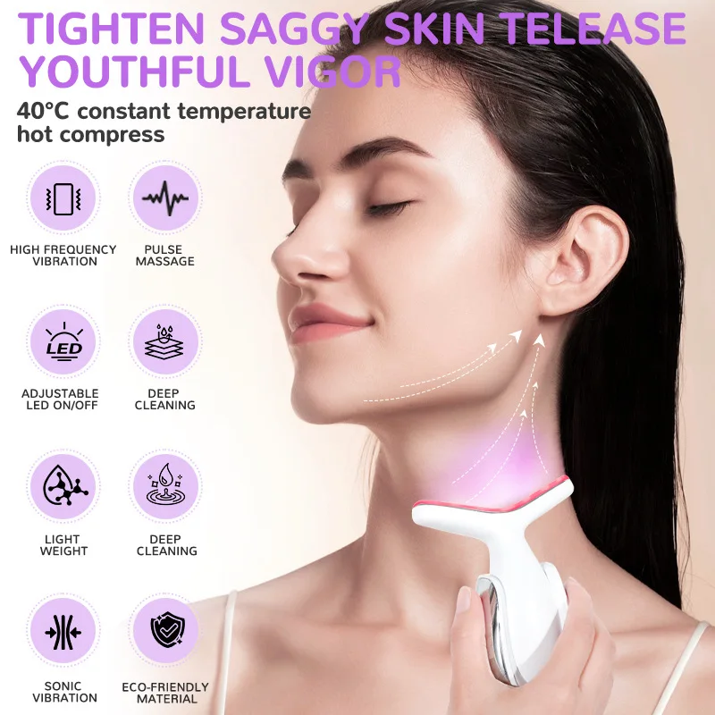 Hot Sale EMS Vibration Face And Neck Lifting Massager Beauty Device Skin Rejuvenation Multifunction Skin Care Instrument