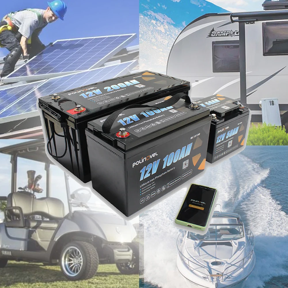 Polinovel Lithium Ion 24V 100Ah Lifepo4 Solar Sail Bass Catamaran Boat Battery