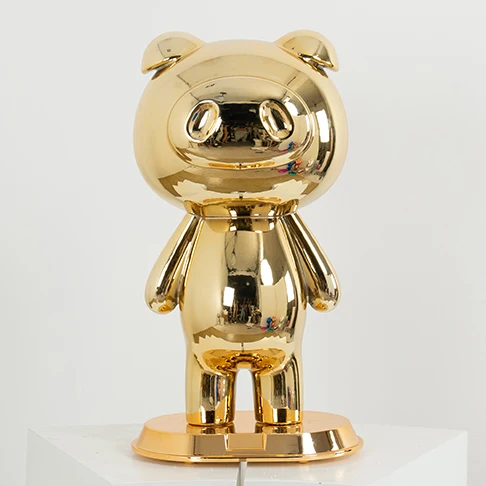 New Hot Sale Electroplated Pet Model Rabbit and Bear Mannequin Shop Decoration Colorful Electroplated Store Display Doll