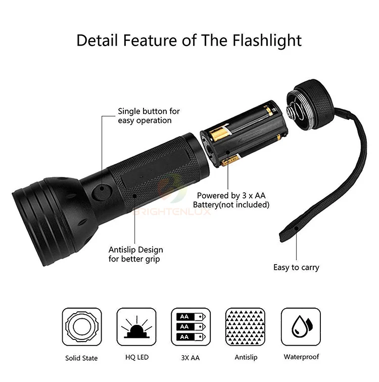 Brightenlux Tactical Pocket Aluminium 51Led Flashlight Uv, Ningbo Ultraviolet Flashlights 51 Led Purple Light Uv Flashlights
