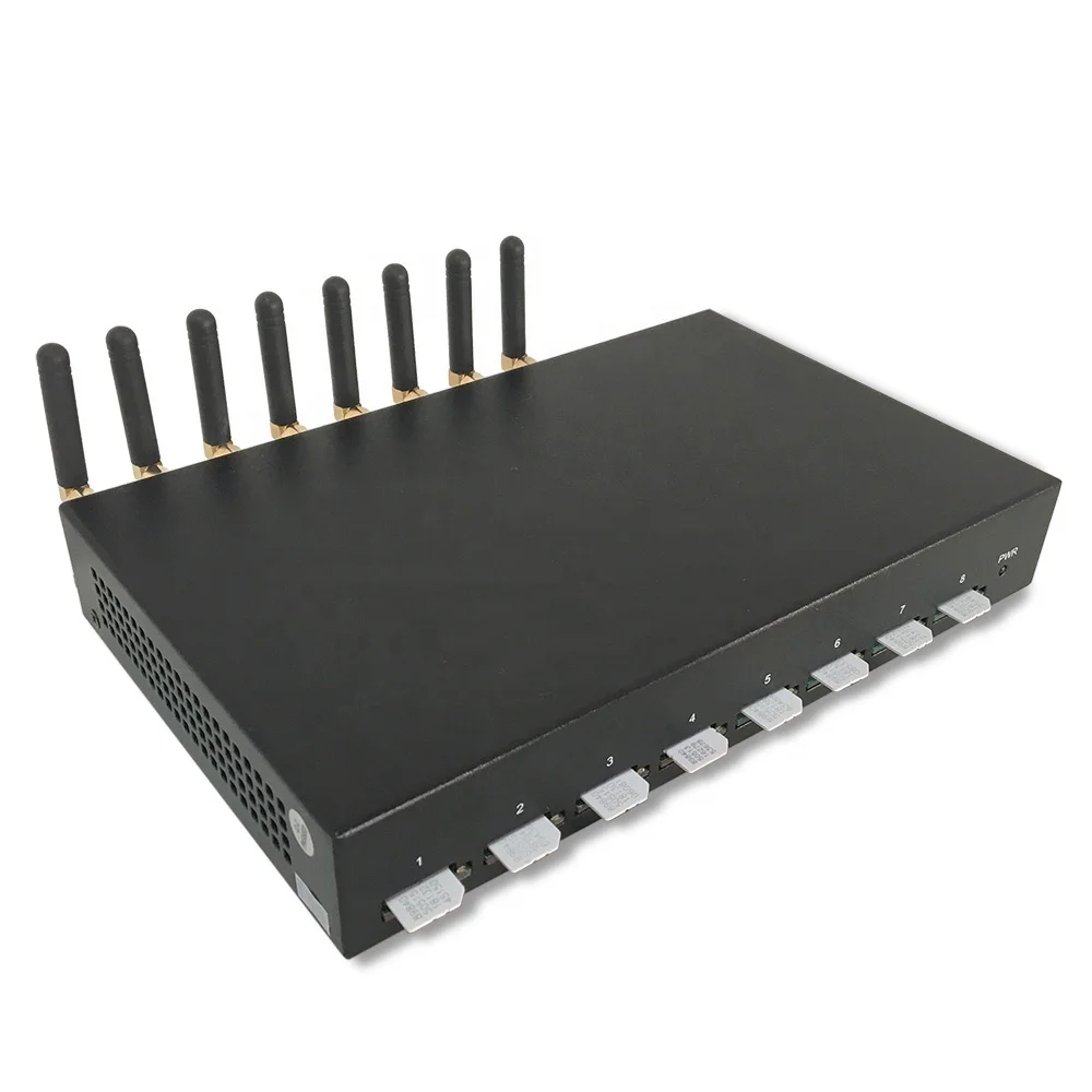 SK8-8 4G LTE Voip Gateway Multi Sim 8 Port Modem Pool For Bulk SMS Broadcast Machine Simbank Goip Gsm Modem