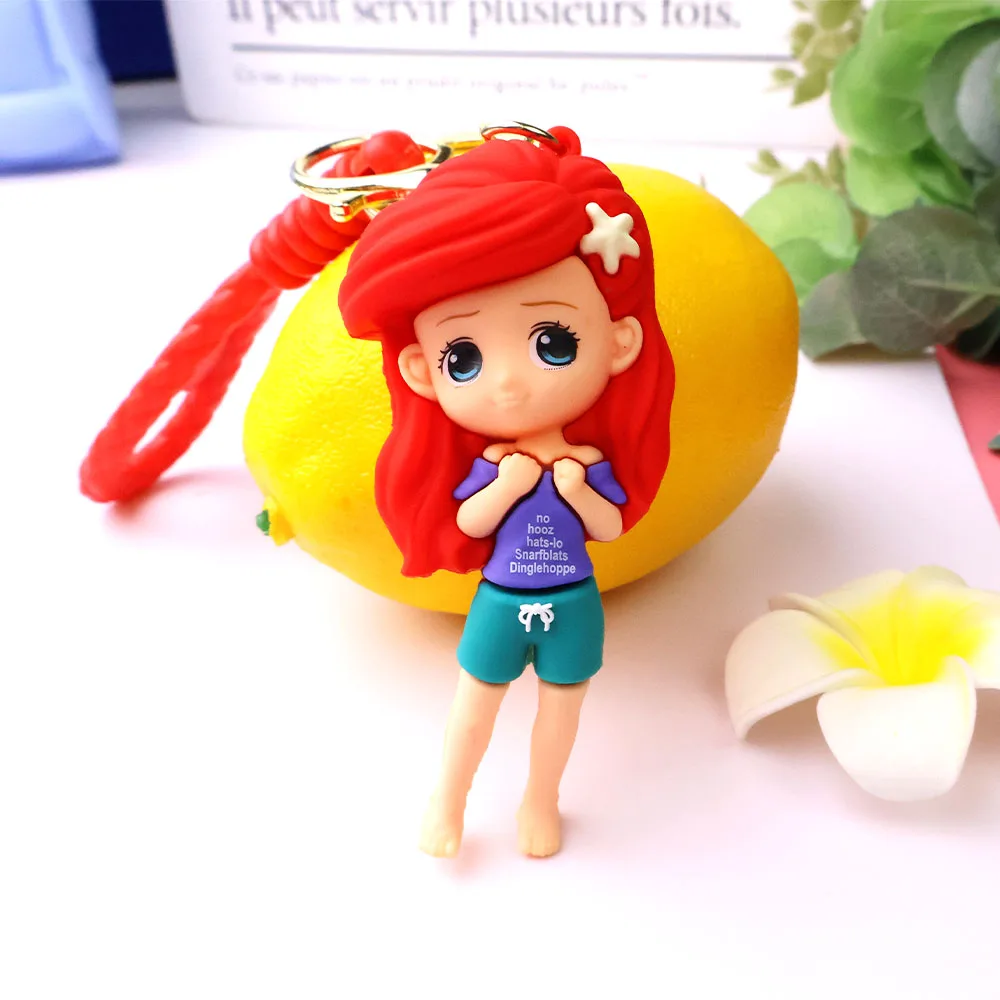 Girl Princess Keychain Cute anime keychain, Fairy tale lady purse handbag decoration bag 3D keychain