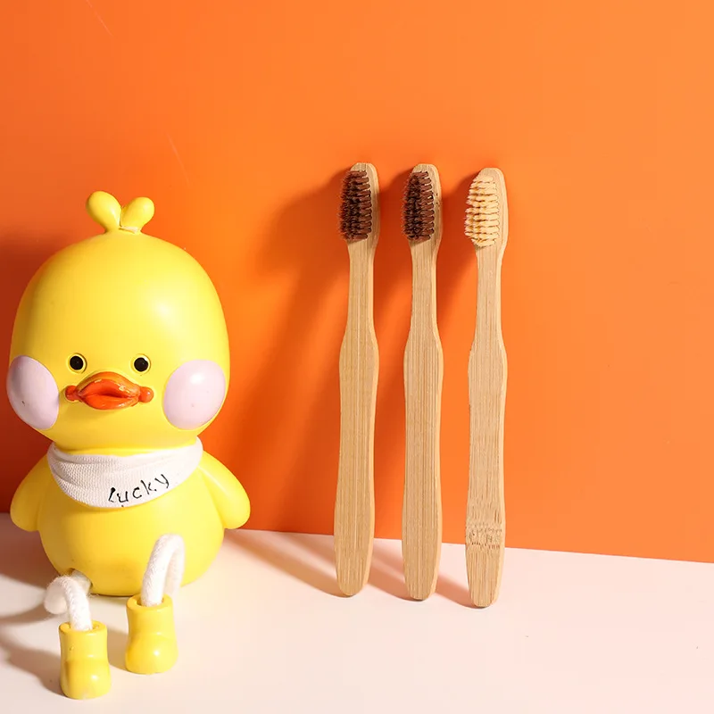 Factory Price Wholesale Travel Eco Bamboo Toothbrush Premium Tooth Brush Bamboo Dark Wood Disposable Hotel Toothbrush