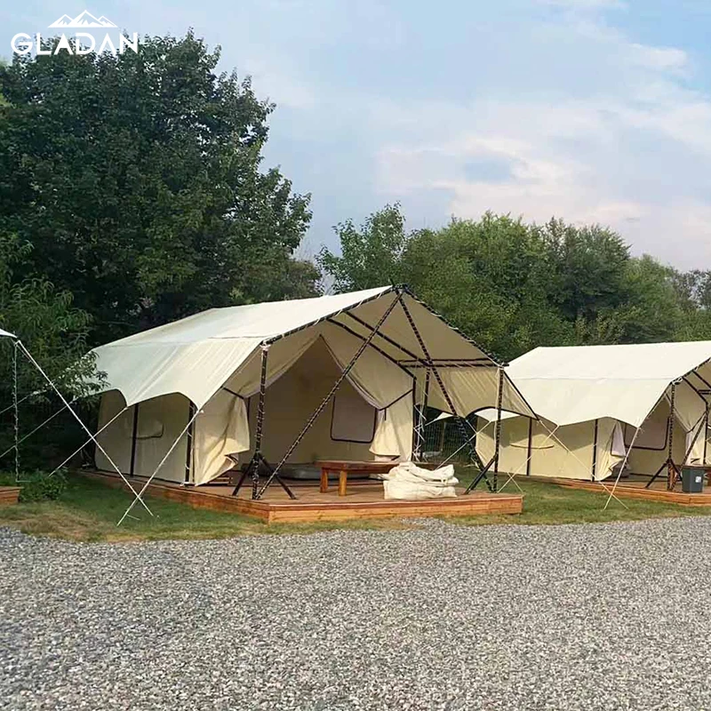 Tents Camping Outdoor Waterproof 2 Persons Glamping Safari Tent with Bunk Bed for Sale