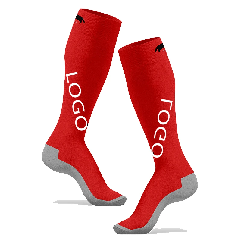 Wholesale custom logo red grip sport football socks