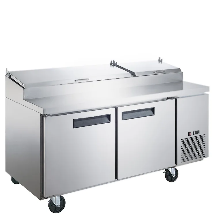 Stainless steel Refrigeration Equipment Commercial Pizza Prep Counter Top Table Refrigerators