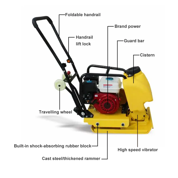 China Vibrating Plate Compactor C90 with Water Tank Stone Compaction Petrol Vibratory Plate Compactor