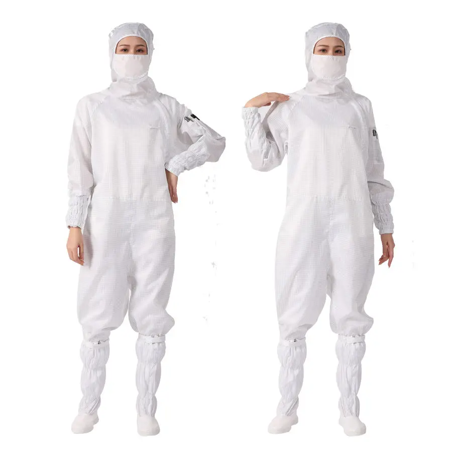 Cleanroom Industrial Food Factory Washable Anti Static Coverall Cleanroom Jumpsuit With Hood Esd Clothing Suit Anti-static Jumps