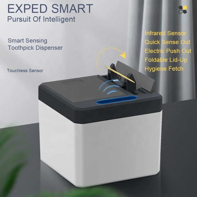 Rechargeable Induction Toothpick Holders Intelligent Toothpick Box Smart Sensor Toothpick Dispenser