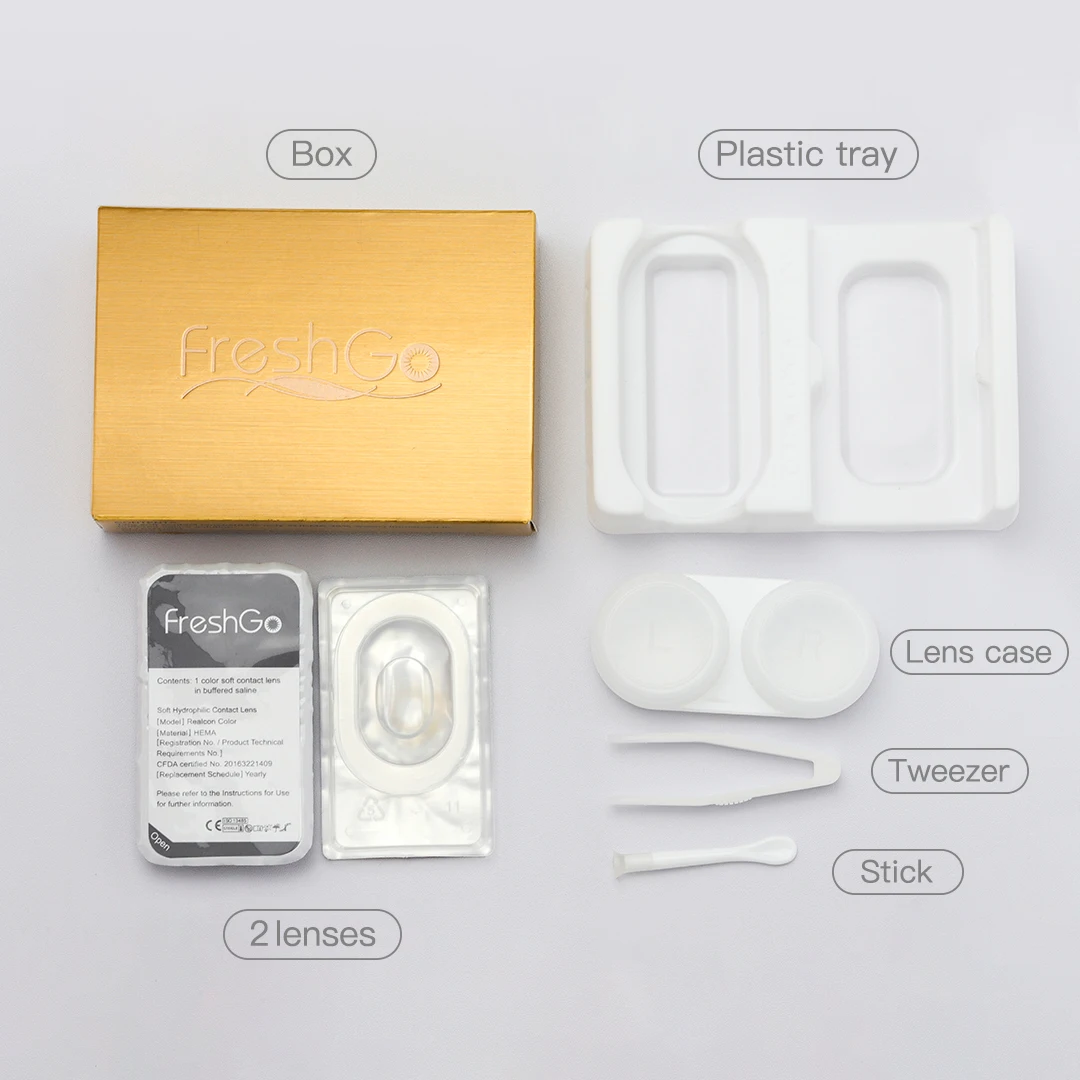 Free design Eye Lens Box custom Magister colored contact lenses paper box  uv varnish Lentes de Contacto Paper Box