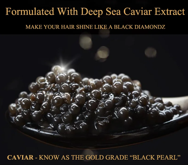 OEM Private Label Organic Keratin Black Caviar Hair Care Set Repair Hair Care Shampoo and Conditioner For Damaged Hair