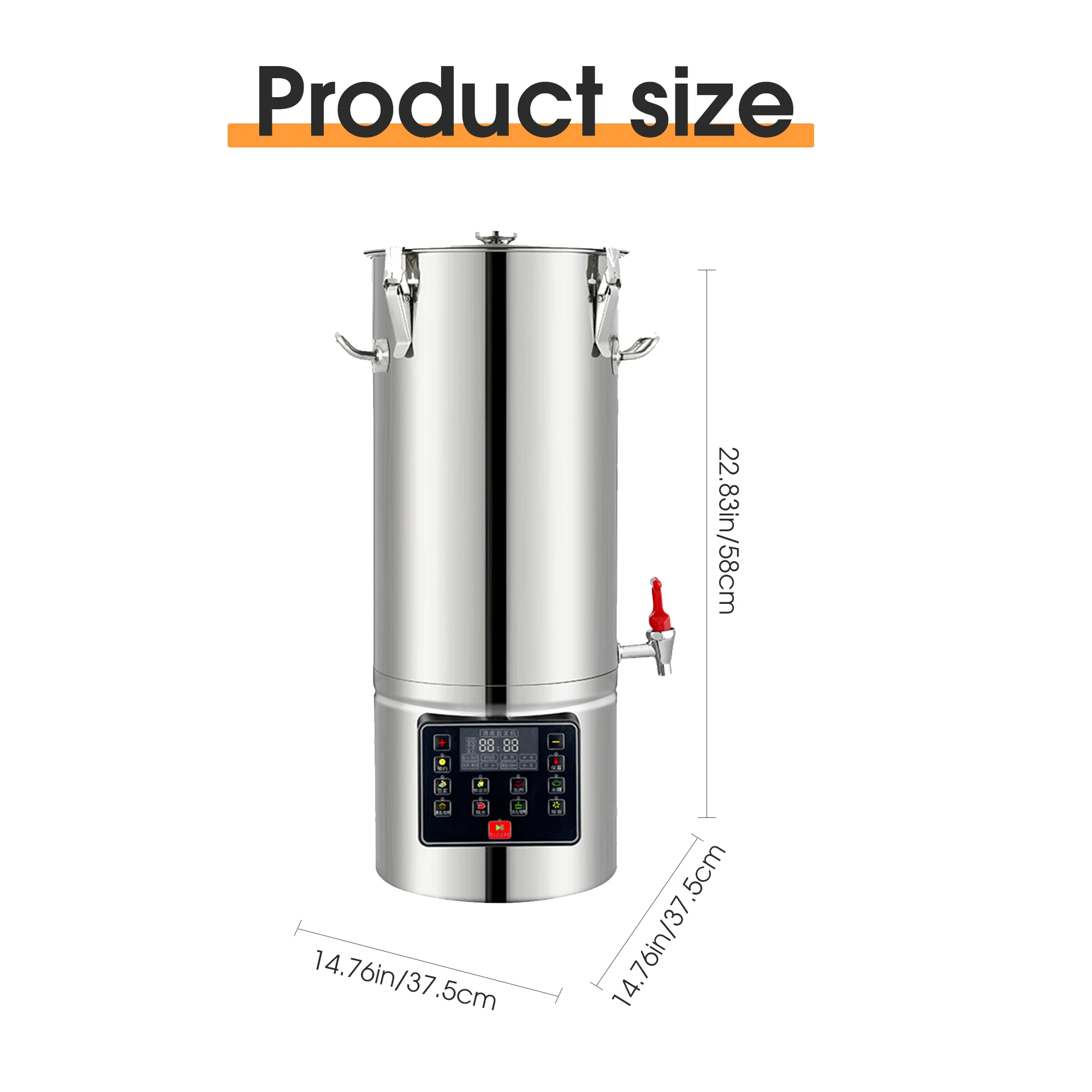 1600W Latest Version Commercial Soybean Milk Machine 18L Capacity Auto Soy Bean Maker  Soymilk Maker with Stirring and Heating F