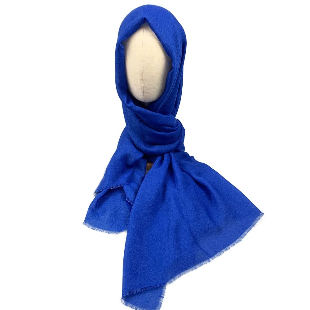 
Wholesale fashion women muslim bulk chiffon scarves summer bubble hijab in blue color 