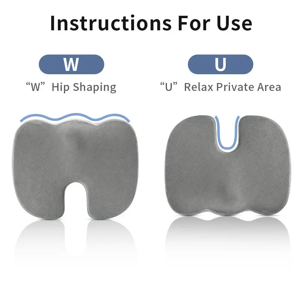 custom OEM ODM Korea red cheap coccyx seat cushion pads offical memory foam ergonomic cushion for wheelchair pregnant woman