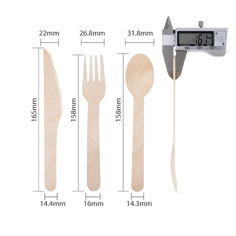 Natural Birch Wood Eco Friendly Bulk Wooden Spoon Disposable Biodegradable Wooden Cutlery