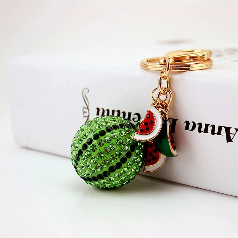 
Rhinestone Creative Pendant Watermelon Style Bag Car Key Keychain (KC091C) 