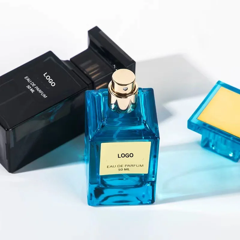 Wholesale Customized LOGO30ml 50ml 100ml Empty Square Perfume Bottle Packaging Black Glass Perfume Bottle with Box