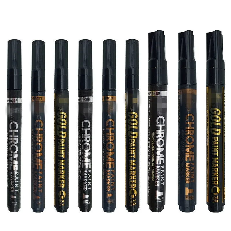Hot Selling Oil Based Paint Marker Gloss Copper Liquid Mirror Chrome Marker Pen for Model Rock Metal Any Surface