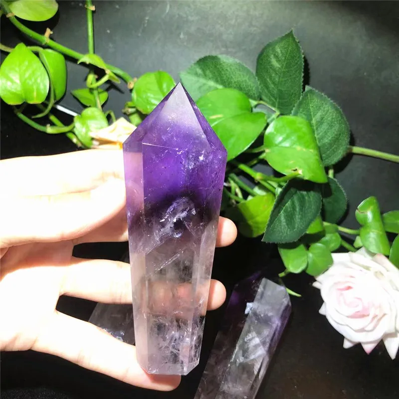 Wholesale Natural Stone Quartz Amethyst Crystal Point Wand Healing Obelisks Wands