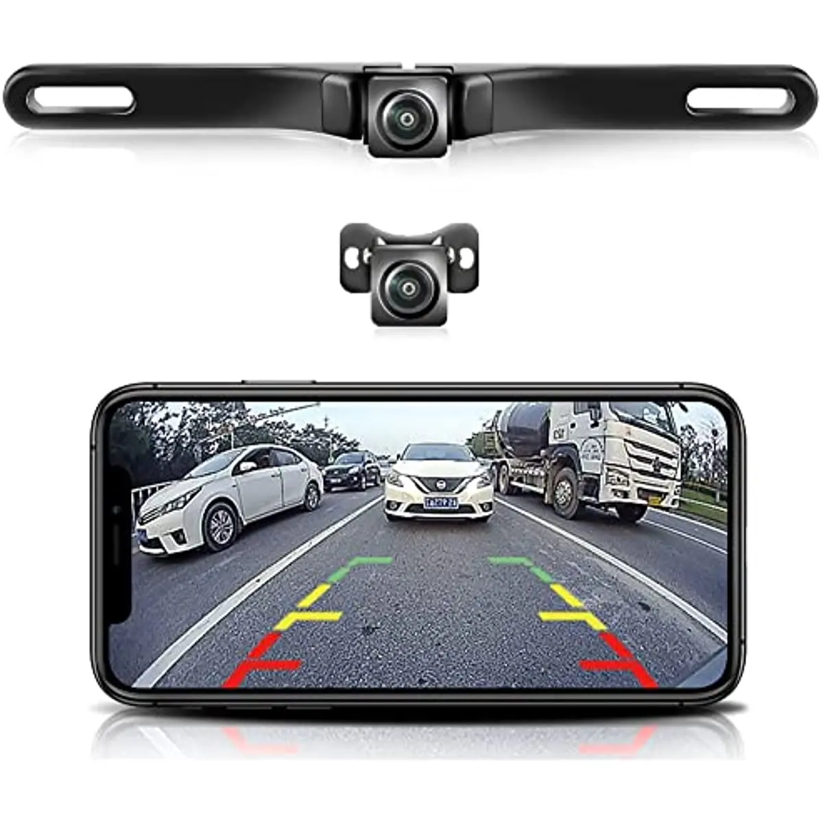 WiFi Car Wireless Backup Camera 5G 720P HD Car License Plate Rear / Front View Reverse Camera for iPhone iPad Android