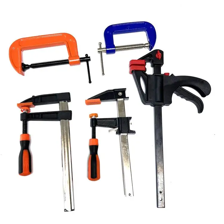 F clamp Set  Wood DIY Hand Tool with Fast Sliding and Rubber Grip for Woodworker Carpenter Woodworking