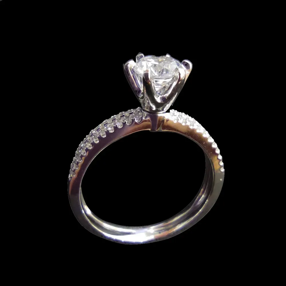  Womans rings couple real natural and original gia certified diamond engagement wedding gold engag sollitaire jewelry