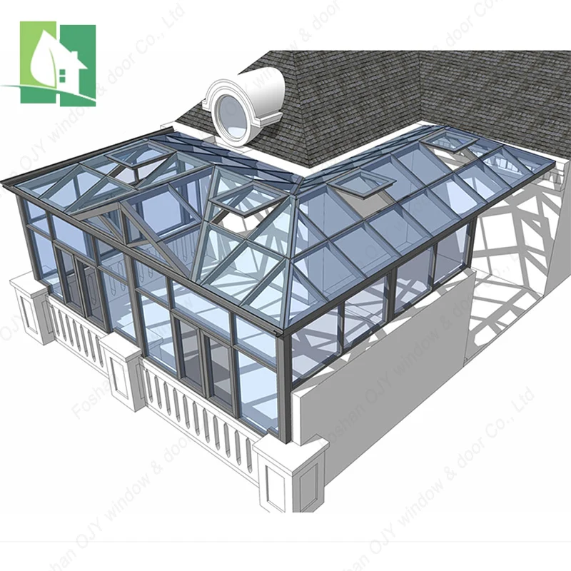 Hot Sale Beautiful Design Aluminium Winter Small Garden House Sunroom Glass Room