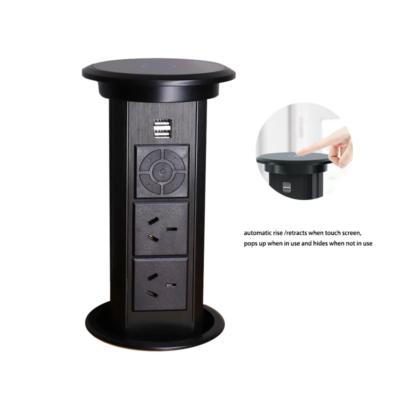 IP44 water proof motorized desktop socket kitchen plug eu pop up power socket