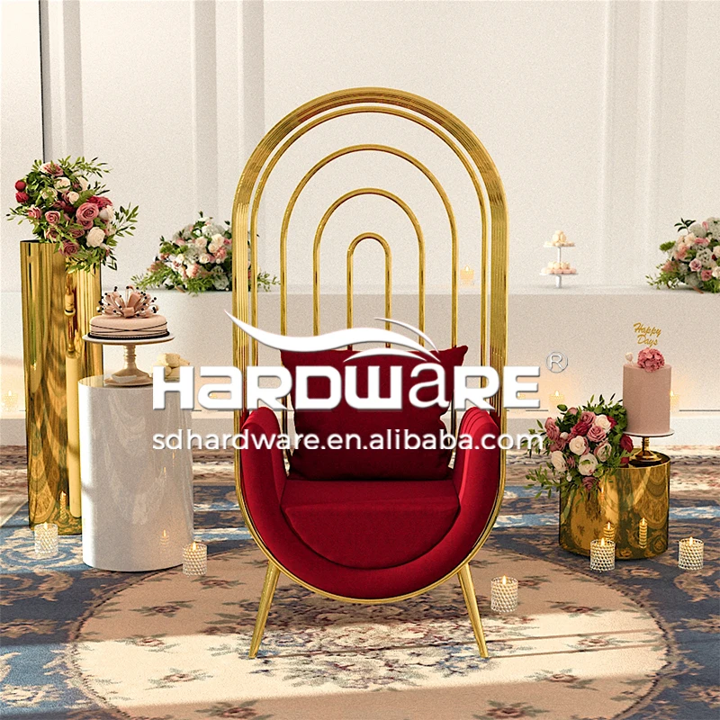 Stainless Steel Metal Furniture Modern Banquet Gold Elegant Wedding Chair