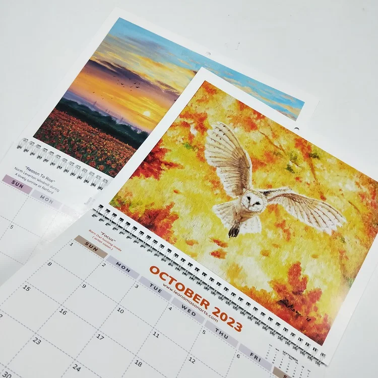 Factory Cheap Price Custom Design Size Color Laminated English Wall Calendar Printing