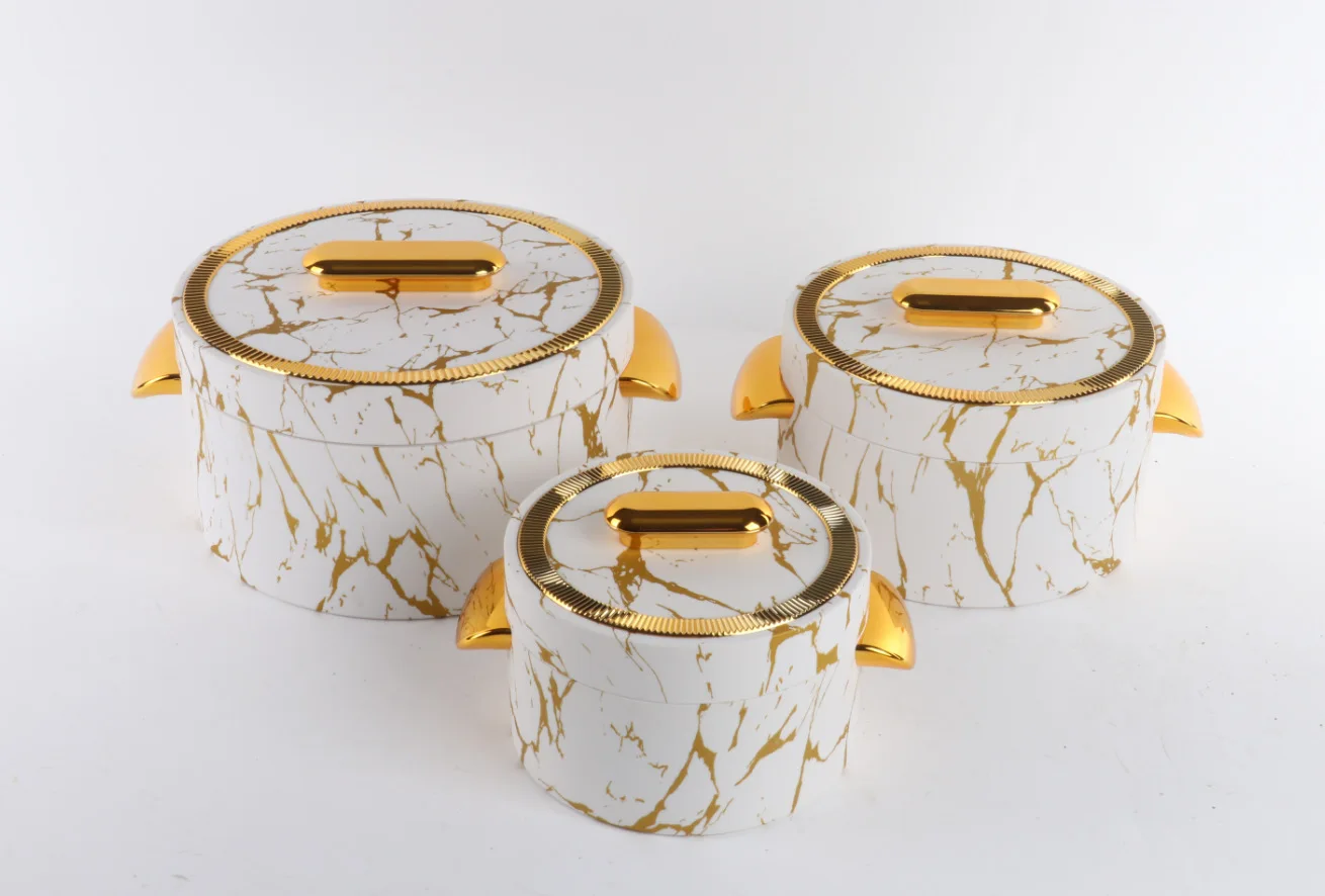 2023 новый дизайн Роскошная нержавеющая сталь Изолированная пищевая подогреватель запеканка высокого качества Ланч-бокс 3 шт. набор 1L + 2L 3.5L