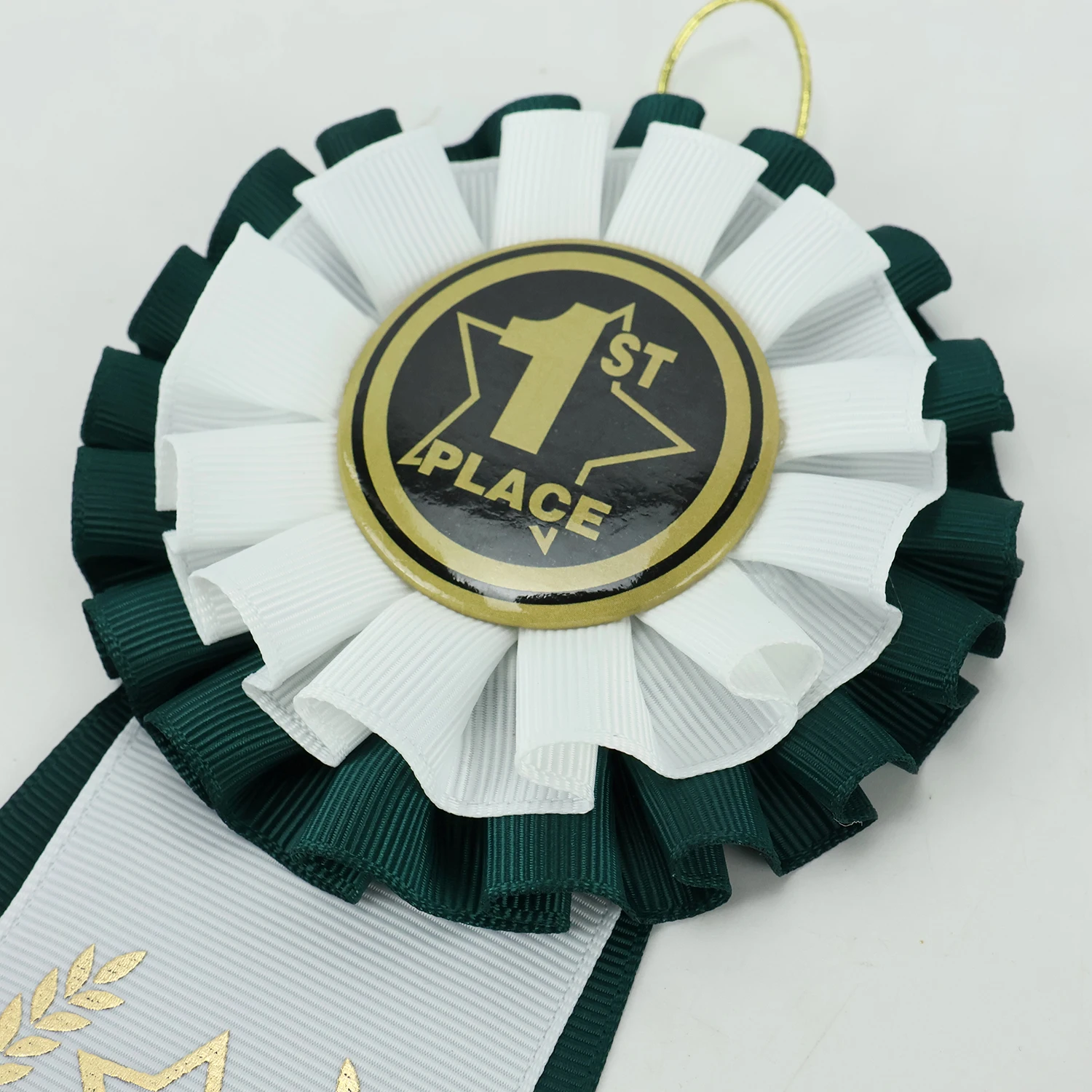 MIDI Custom Logo Single Layer Double Layer Events Round Badge  Printed Satin Rosette Ribbon Award With Hanging Rope