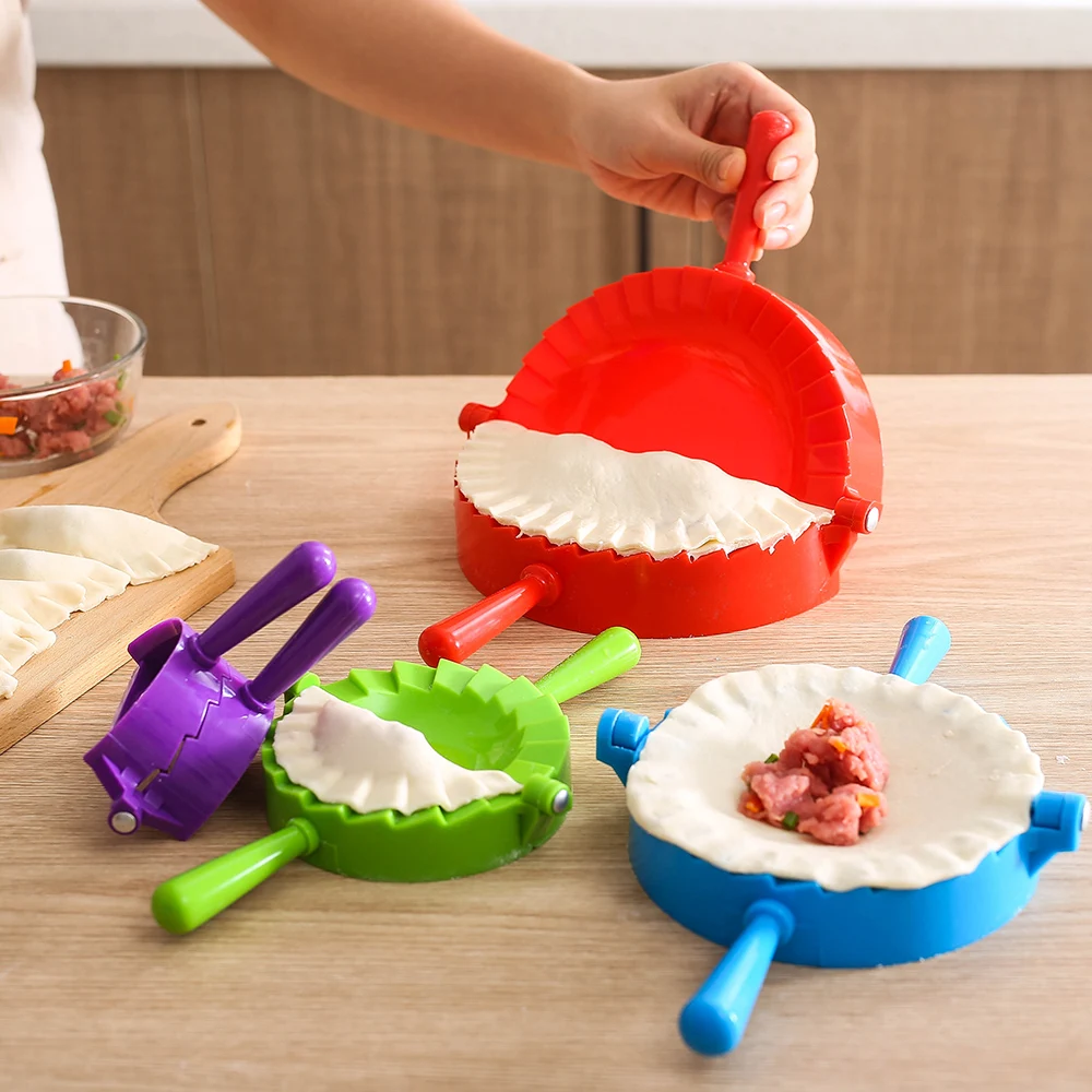 4 Packs Plastic Dumpling Dough Press Red Dumpling Mold Dumplings Making Mold Set
