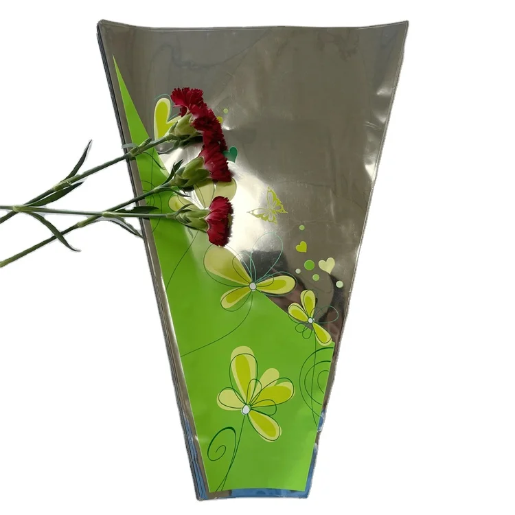 Hot sale simple flower waterproof packaging bag plastic exquisite bouquet bag