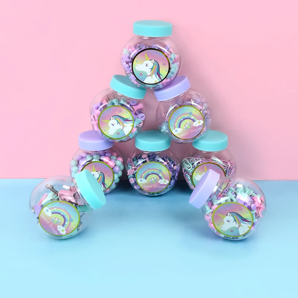 HUIRONG Factory Custom Assorted Colors Paper Clips Binder Clips Drum Map Star Cube Push Pins School Office Stationery Set