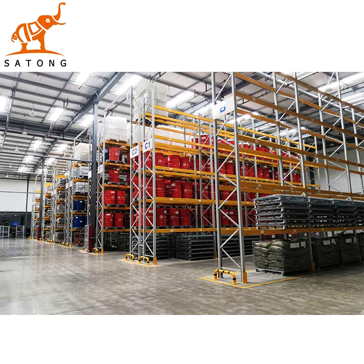 Сверхмощная металлическая Штабелируемая полка SATONG для хранения 1000 кг 2000 3000 на слой промышленная стойка