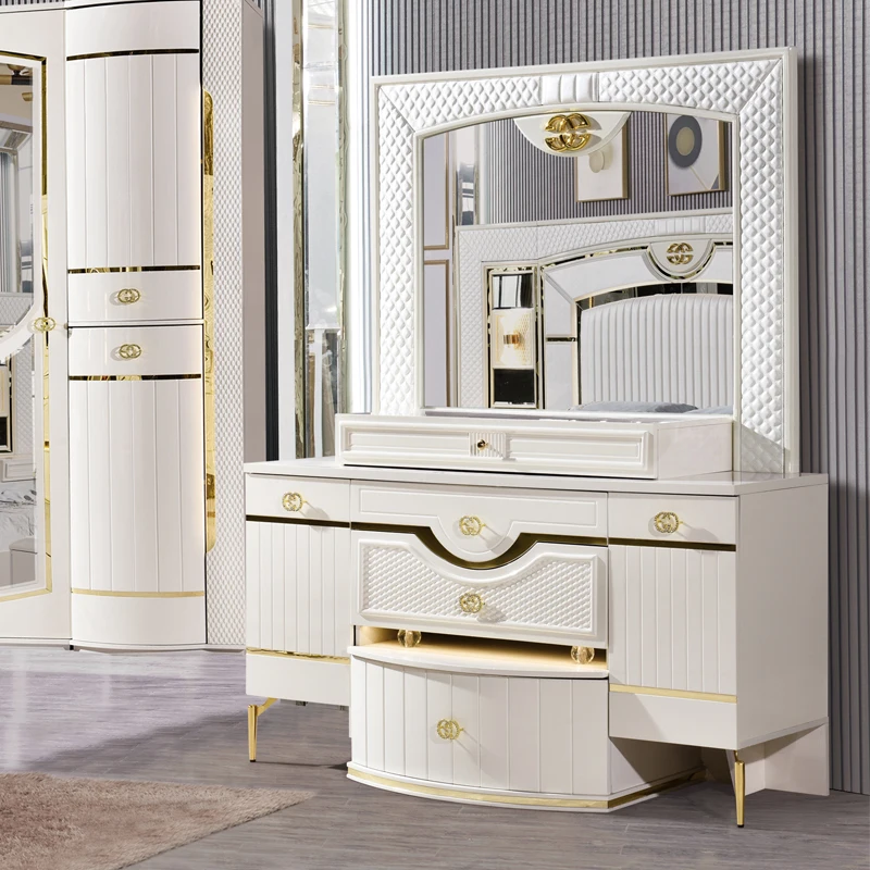 New Design Modern Wooden King Size Bed Set Leather Headboard Home Master Room Double Queen Full MDF Bedroom Sets Furniture