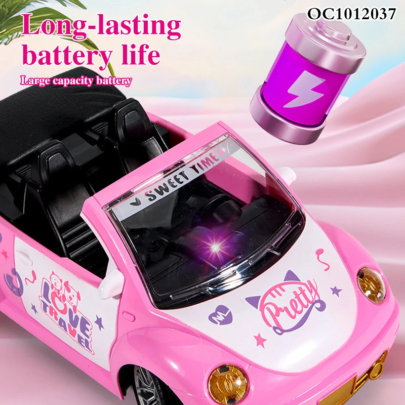 Kid Pink cute Mini Electric Rc Fast Racing Drift Stunt Car Electronic Pink Open Car toy with doll