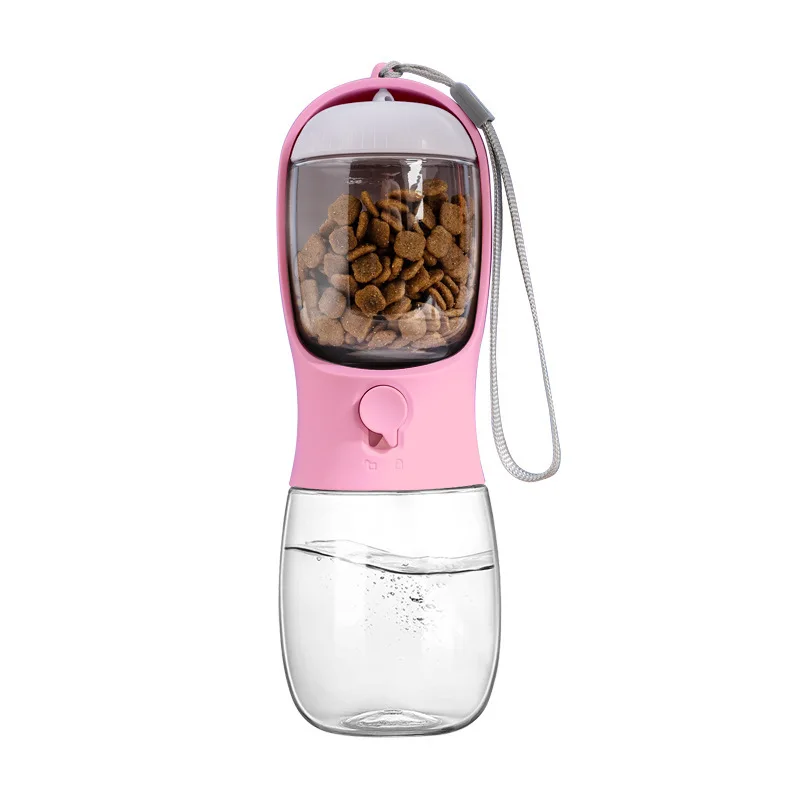 Dog Water Bottle with Food Container, Leak Proof Portable Dog Water Bowl, Drinking Feeder & Dish Bowl