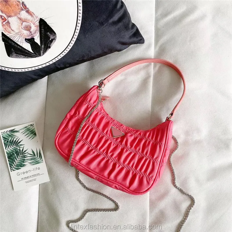 
Handbags New Fasion 2020 Spring Summer Nylon Shoulder Bags Female Messenger Bags With Chains 