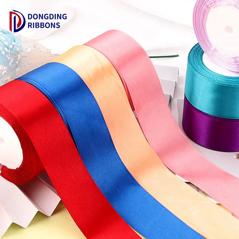 Best Price 25 yards double sided Ribbon Flower1 1/2 inch Silk Satin ribbon 38mm 1.5inch