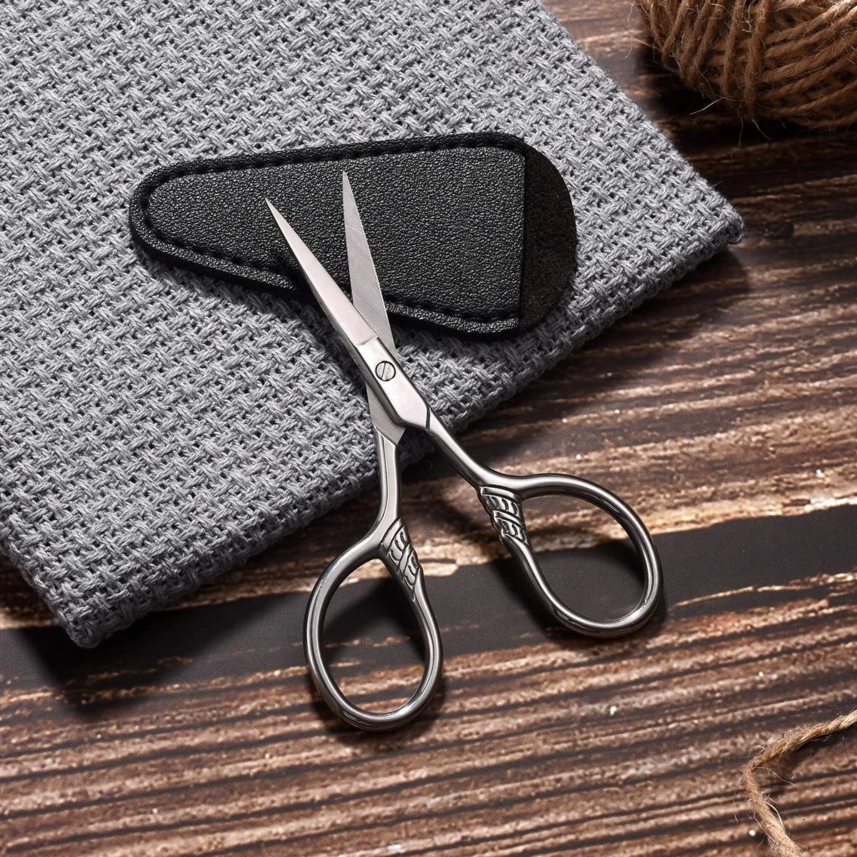Stainless Steel Multi-Purpose Vintage Small Precision Scissors  With PU Sheath
