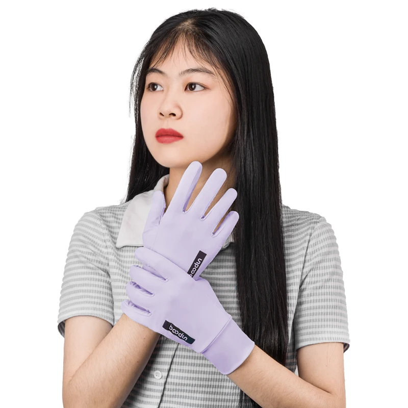 HBG 2037 Outdoor Ice Silk Sunscreen Gloves Breathable and Comfortable Outdoor Gloves Summer Running Anti-UV Sport Gloves