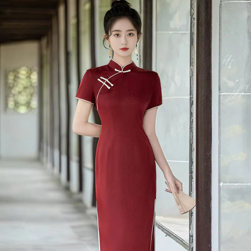 Color Brilliancy cheongsam dress chinese traditional cheongsam dress