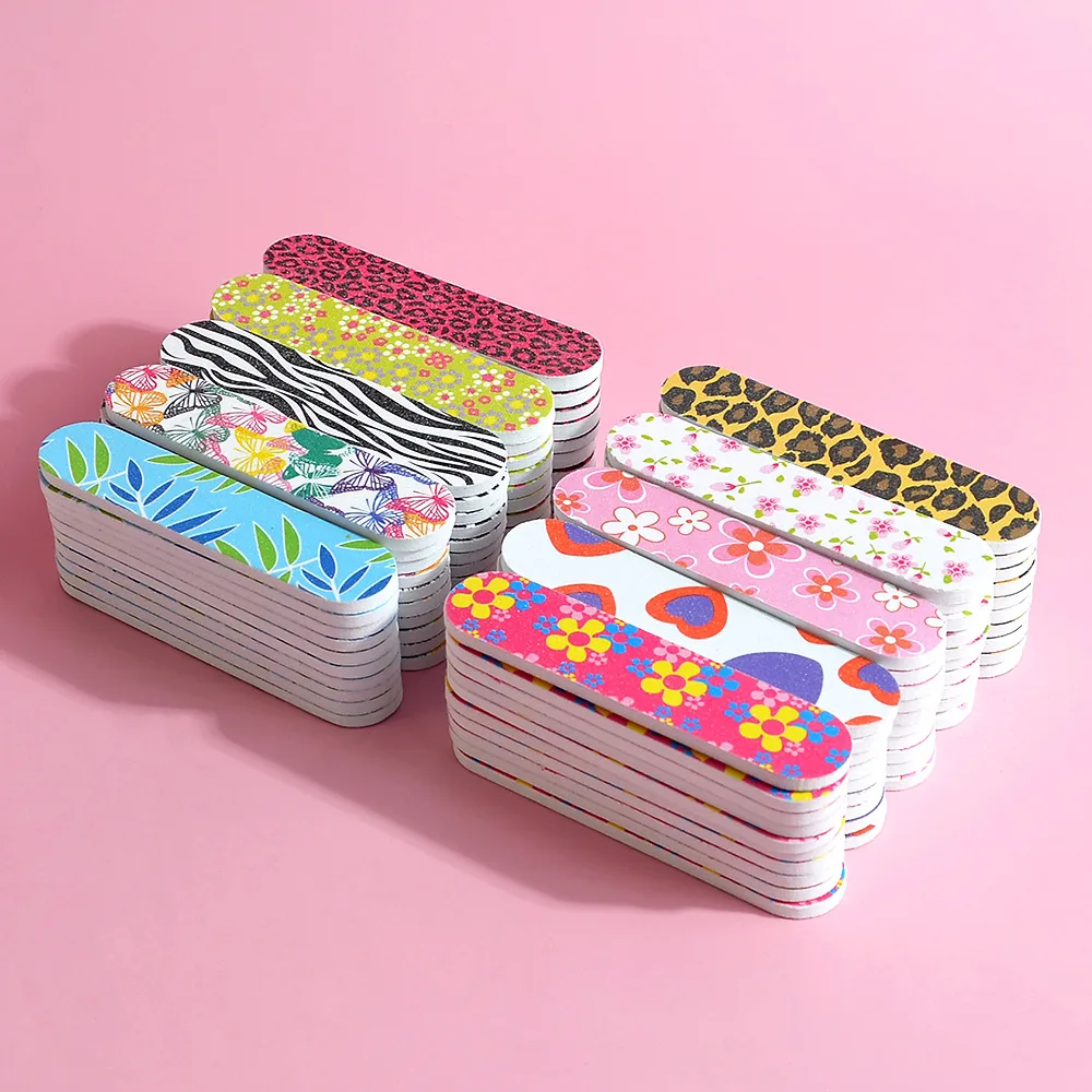 Профессиональный высококачественный 180/240 двухсторонний буфер для ногтей с логотипом под заказ, миниатюрная маленькая пилочка для ногтей