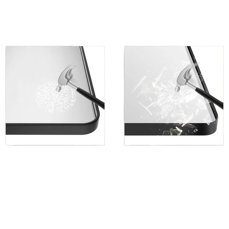Stainless steel electroplated brushed black titanium frame black mirror wall mirror