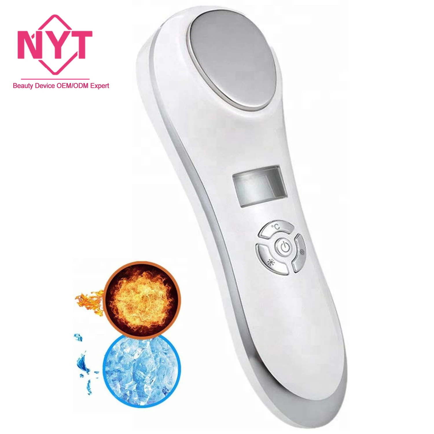 Handheld Small Wireless Skin Rejuvenating Vibration Massager Face Equipment Sonic Beauty Instrument And Hot Cold Facial Device